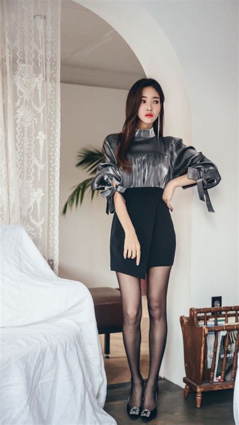 Asian Long Black Leather HJ L&B. . Korea femdom